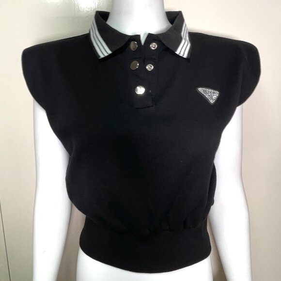 NWT Lizette Collection Polo Top Rhinestone Logo Preppycore Tenniscore Y2K - Picture 11 of 16
